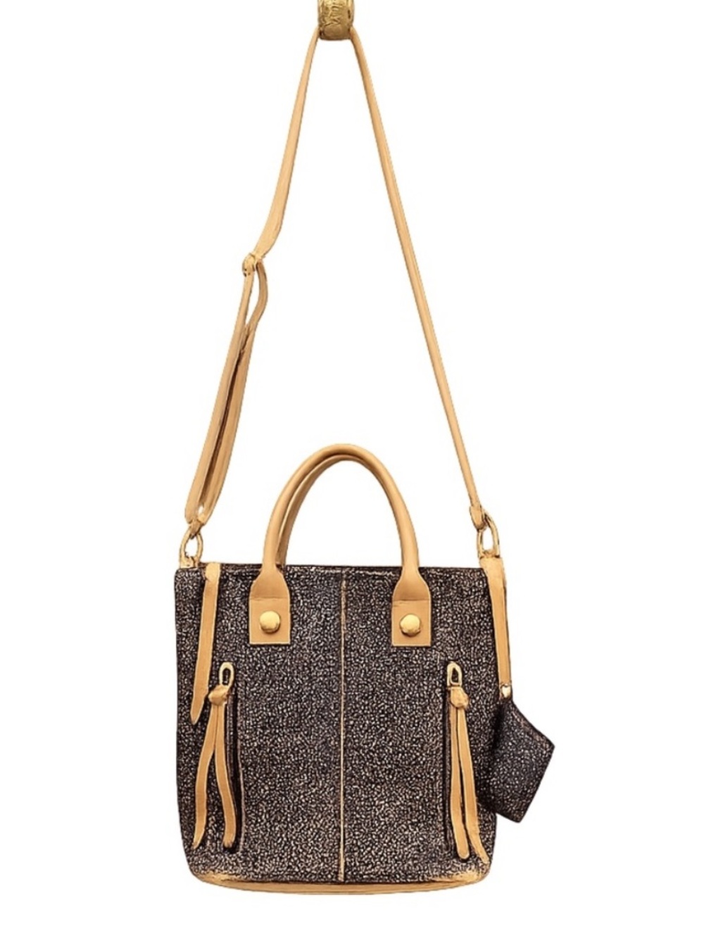 Miss Albright Hair-On Hide Leather Satchel Crossbody/Shoulder Bag-adjustable